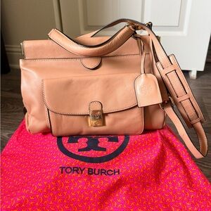 Tory Burch Priscilla Small Frame Satchel- Tumbleweed Color